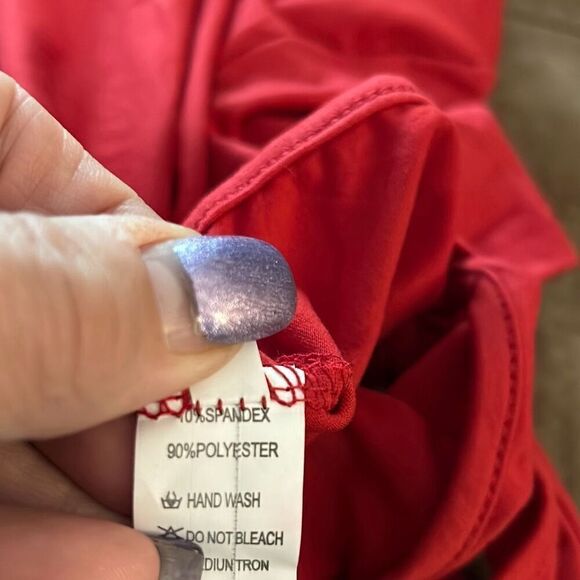 WearAll Womens Tie Up Crop Top Short Sleeve Stretch Open Top - Red - XS - NWOT - Picture 9 of 9